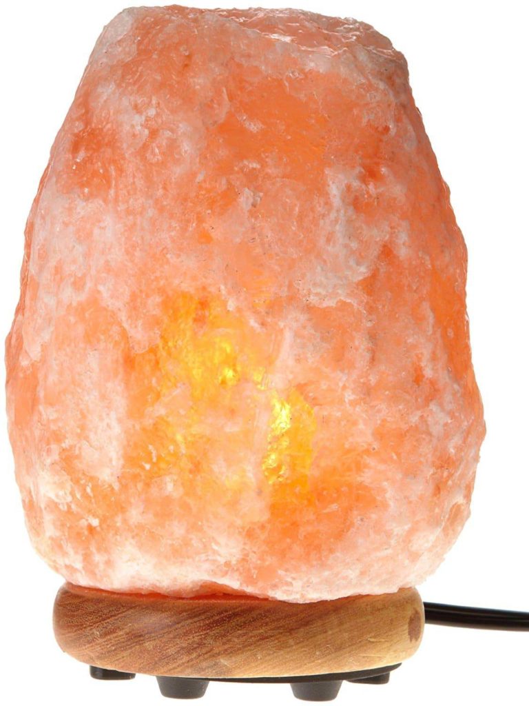 WBM Crystal Himalayan Salt Lamp Wood Base