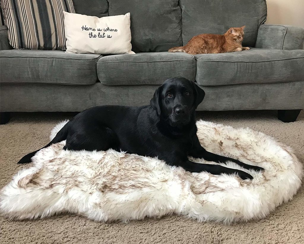PupRug Faux Fur Memory Foam Dog Bed